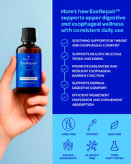 NANOREVIVE EsoRepair slippery elm image emphasizing throat soothing support