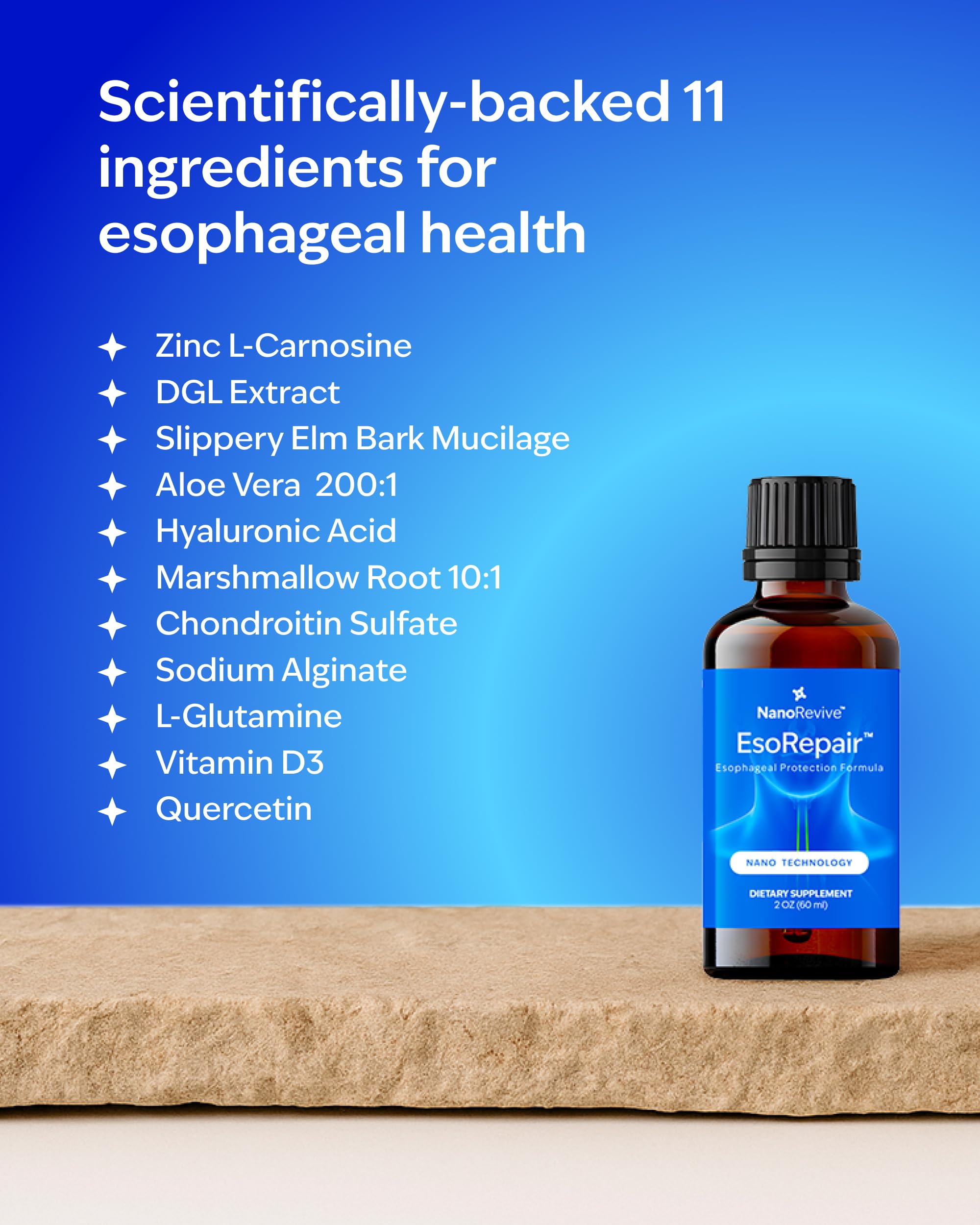 NANOREVIVE EsoRepair zinc L-carnosine illustrating tissue wellness focus