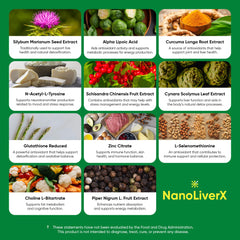NANOREVIVE NanoLiverX label close-up with key ingredients