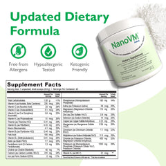 NanoVM Adult dose scoop measures powder for precise daily intake.