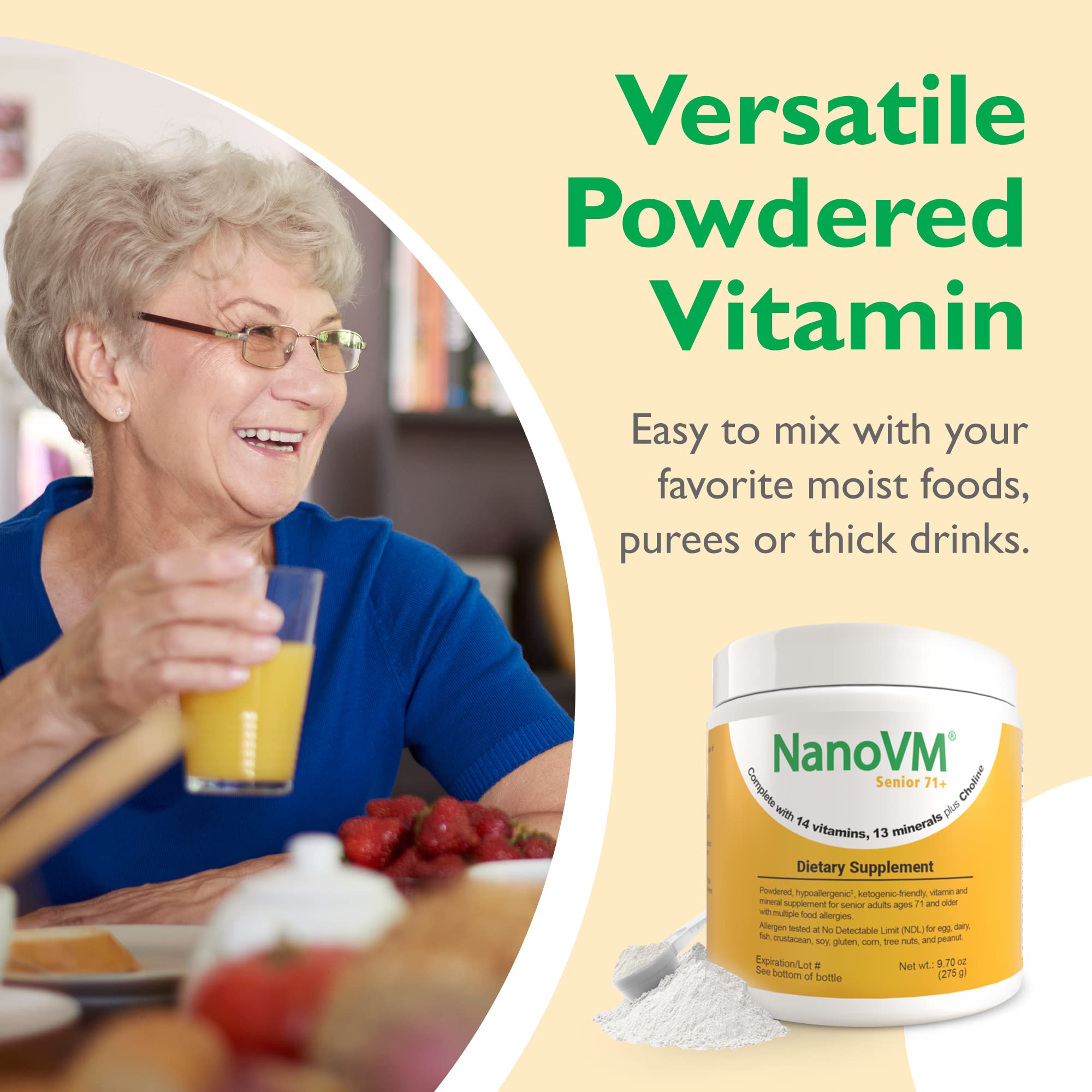 NanoVM Senior 71+ sealed jar ensures freshness and safety.