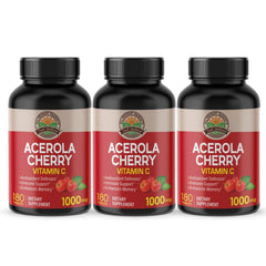 Nanowell Acerola Cherry 1000mg bottle front view for daily immune support.