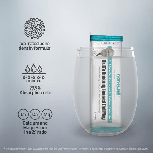 Nanowell Dr. G stick dissolving in water for quick mix and hydration.
