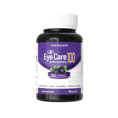 NANOWELL EyeCare Anthocyanins 100 softgels bottle for daily eye health support.