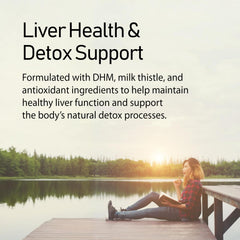 NANOWELL Fresh AM Detox bottle side view with label and dosage information.