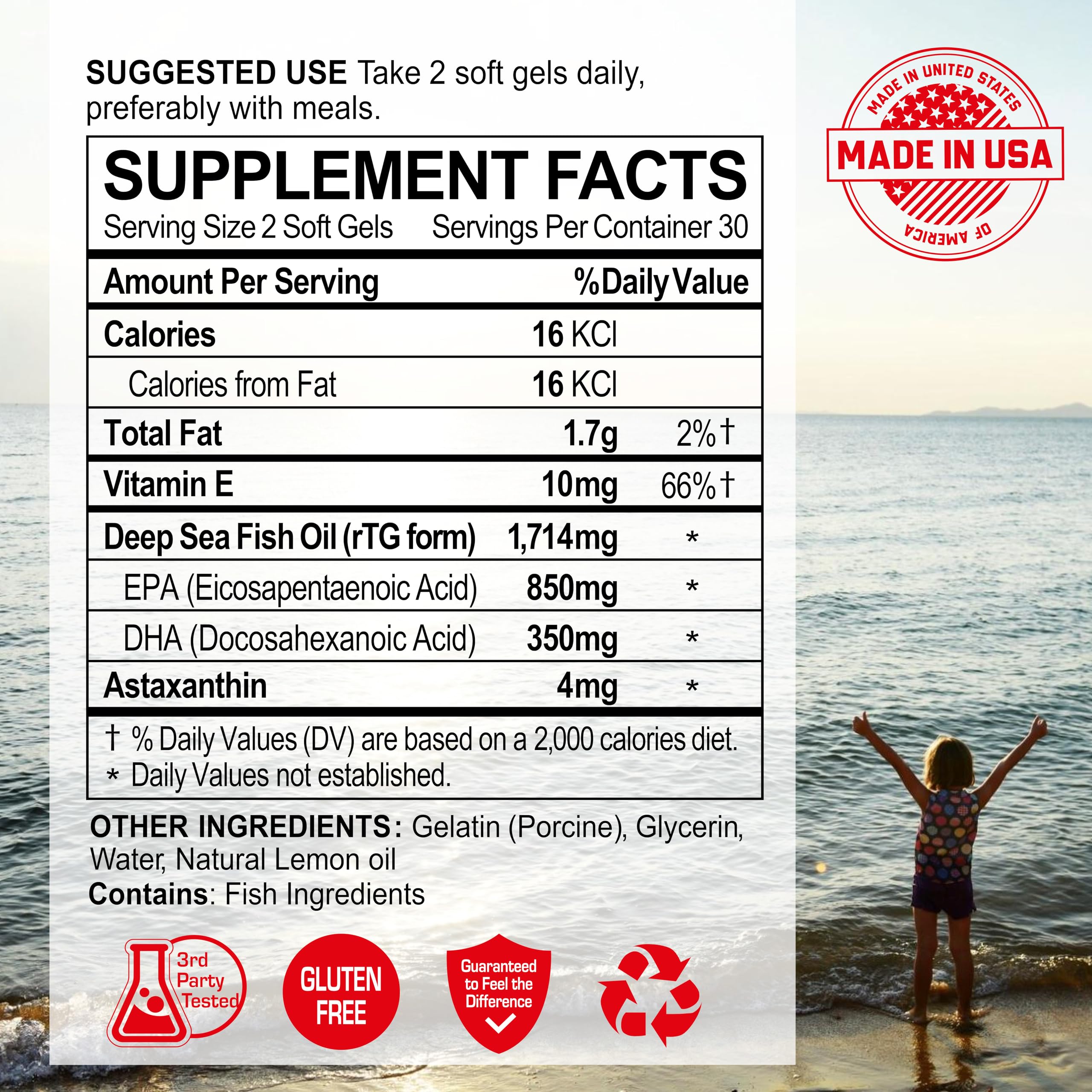 NANOWELL Red Omega-3 EPA and DHA breakdown highlights omega-3 levels