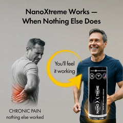 NANOXTREME Pain Relief Cream pump-top ready for convenient on-the-go use