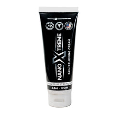 NanoXtreme pain relief cream tube ready for fast-acting relief on sore muscles.