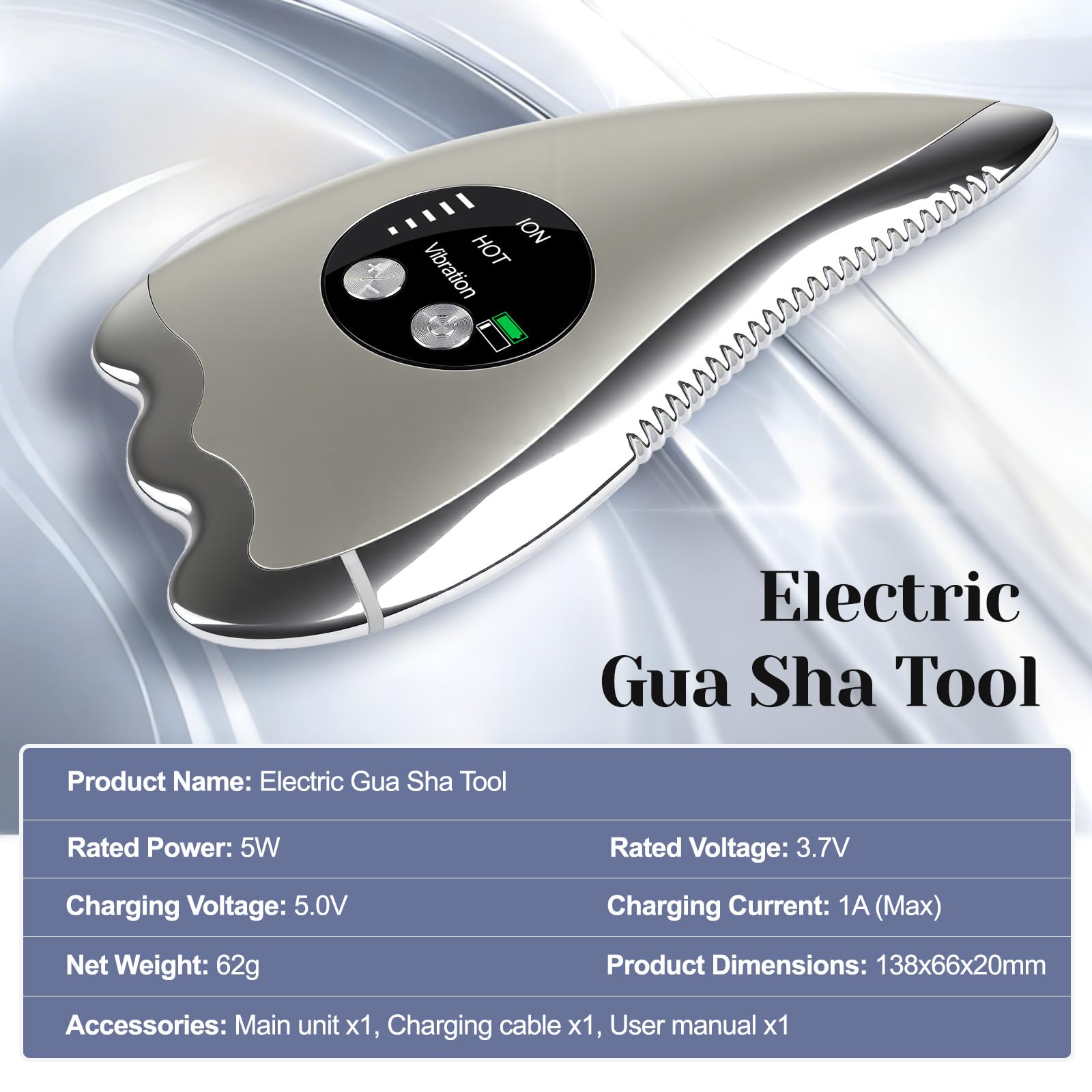 NANSIKE gua sha plate large curve for jawline and cheeks.