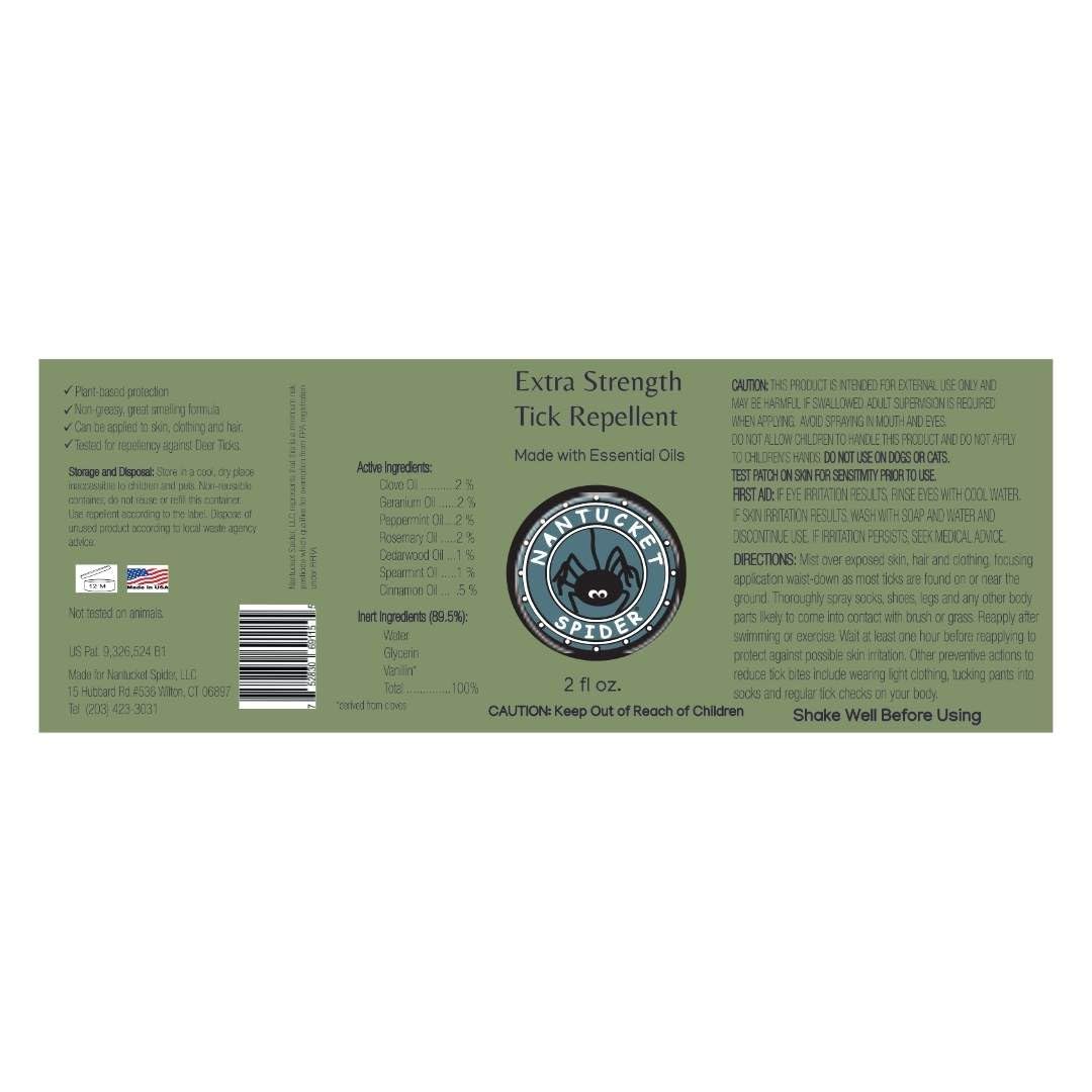 Nantucket Spider tick repellent spray 2 oz bottle close-up showing compact design