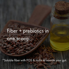 NAOMI Gentle Fiber bottle beside a glass signals convenient routine