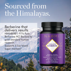 NAOMI Himalayan Berberine label closeup showing purity and clean ingredients