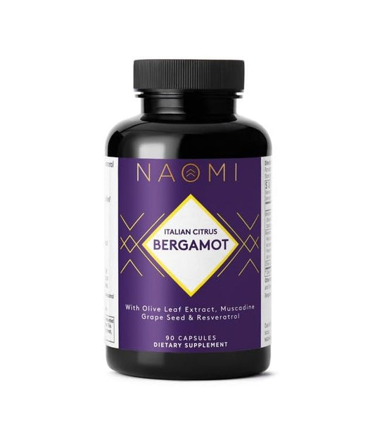 NAOMI Italian Citrus Bergamot bottle close-up for daily wellness routine.