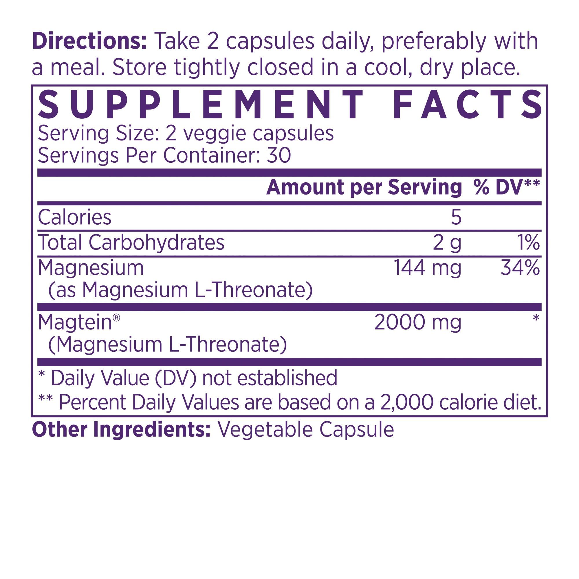 Close-up of NAOMI Magtein capsules highlighting the high-absorption formula