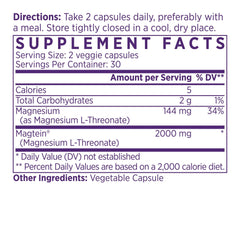 Close-up of NAOMI Magtein capsules highlighting the high-absorption formula
