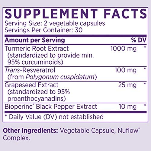 NAOMI Turmeric Curcumin capsules close-up highlighting standardized potency.