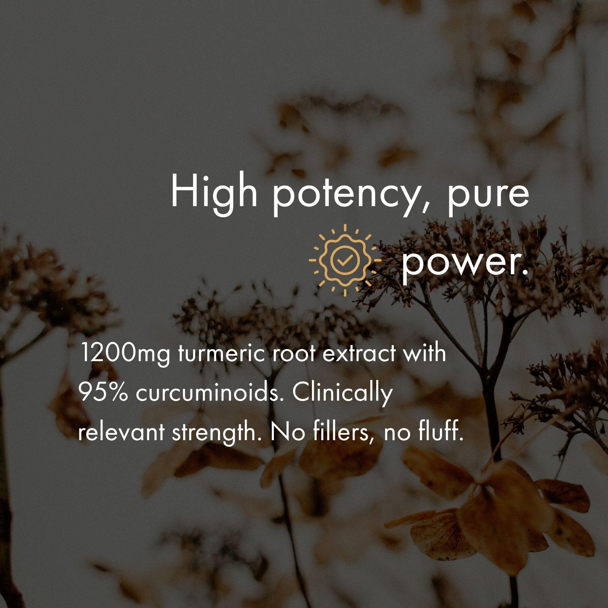 NAOMI turmeric ingredients label showing premium extract and clean sourcing