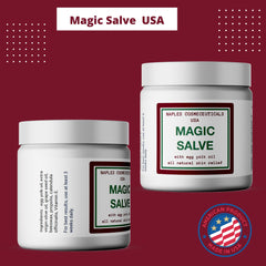Naples Cosmeceuticals Magic Salve application step for cracked skin relief.