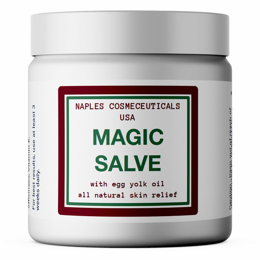 Naples Cosmeceuticals Magic Salve tube close-up for precise application on irritated skin.