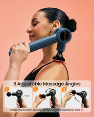 NAPRE massage gun with extended handle reaching the back