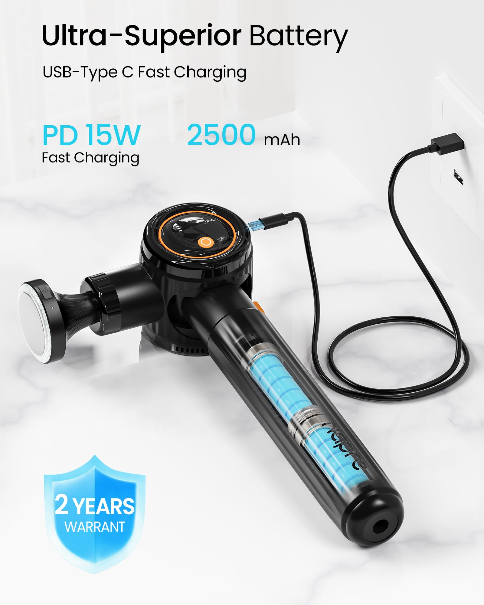 NAPRE long-lasting battery supports hours of silent massage