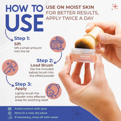 Naprim Naturals Nourishing Powder baby-safe label signals gentle care for delicate skin.