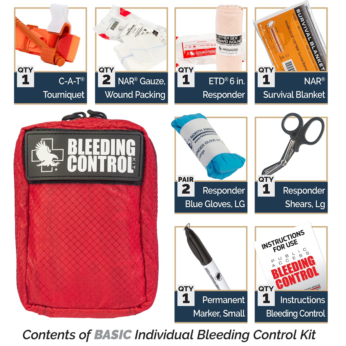 North American Rescue C-A-T tourniquet designed for fast, one-handed application.