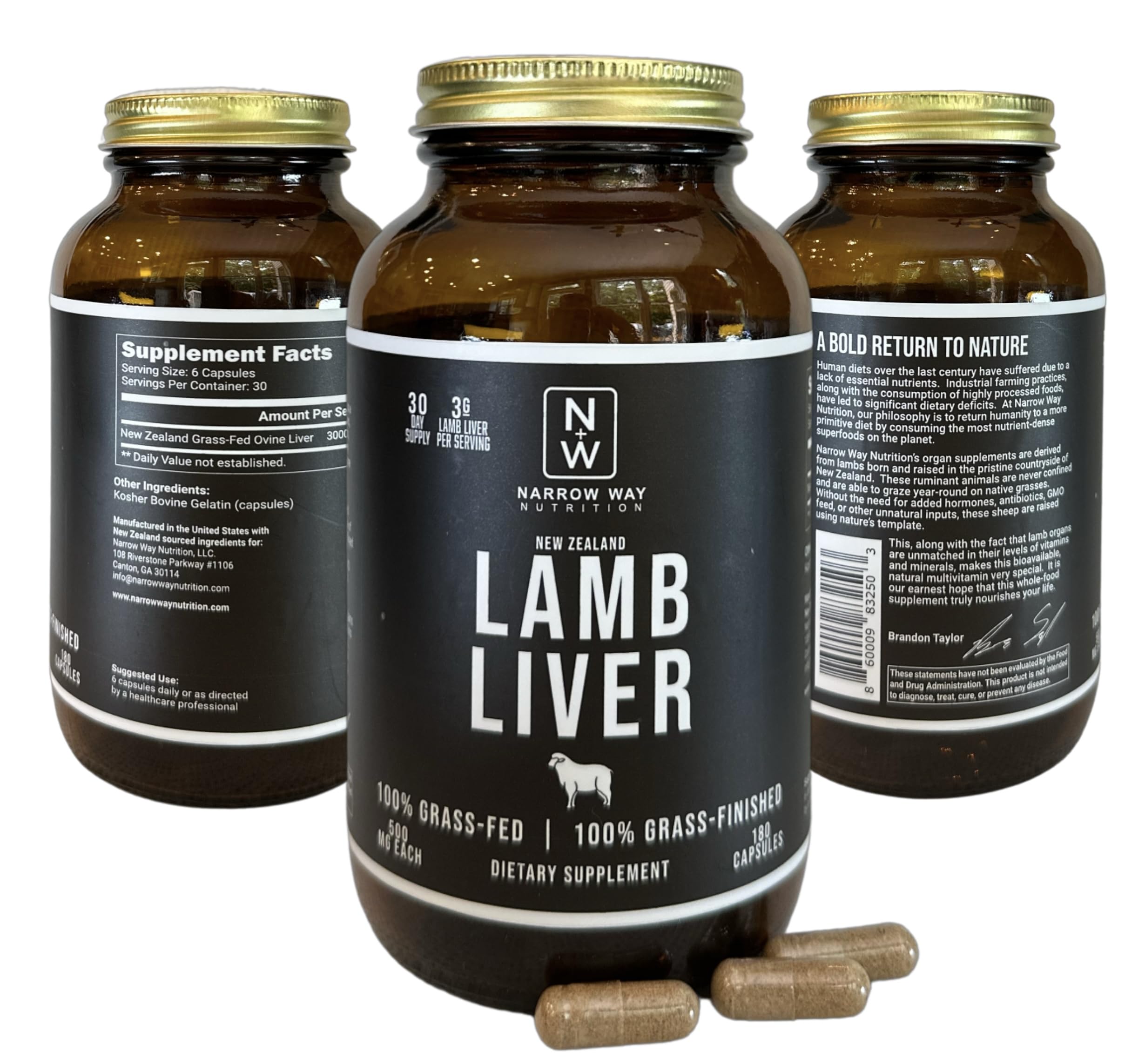 Narrow Way Nutrition bottle with label showing natural vitamins and energy support potential.