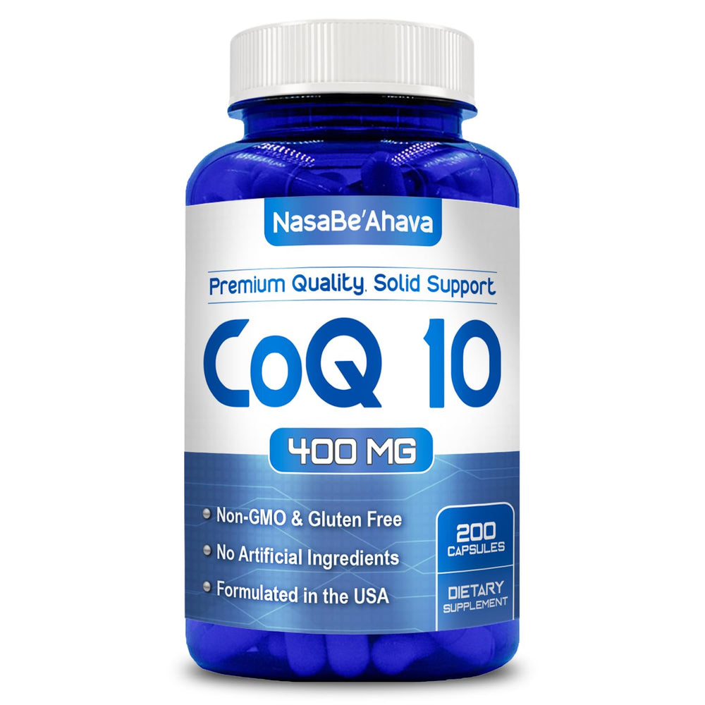 NasaBeahava CoQ10 400mg bottle for daily energy support.