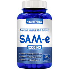 NasaBeahava SAM-e extra strength bottle promotes mood support possibilities.