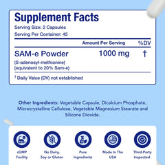 NasaBeahava SAM-e packaging flatlay with 45-day supply concept.