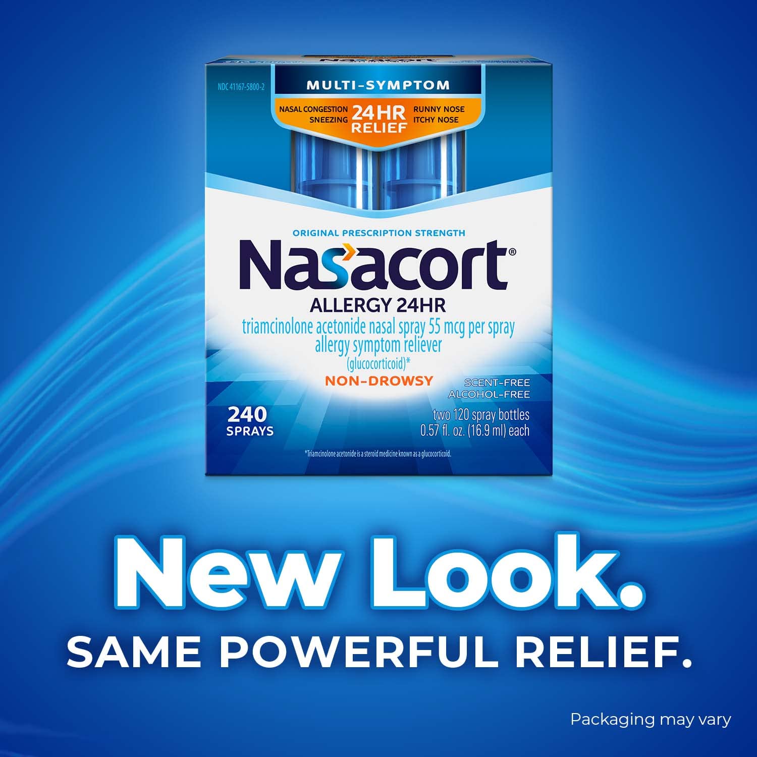Nasacort bottle label front view showing product name