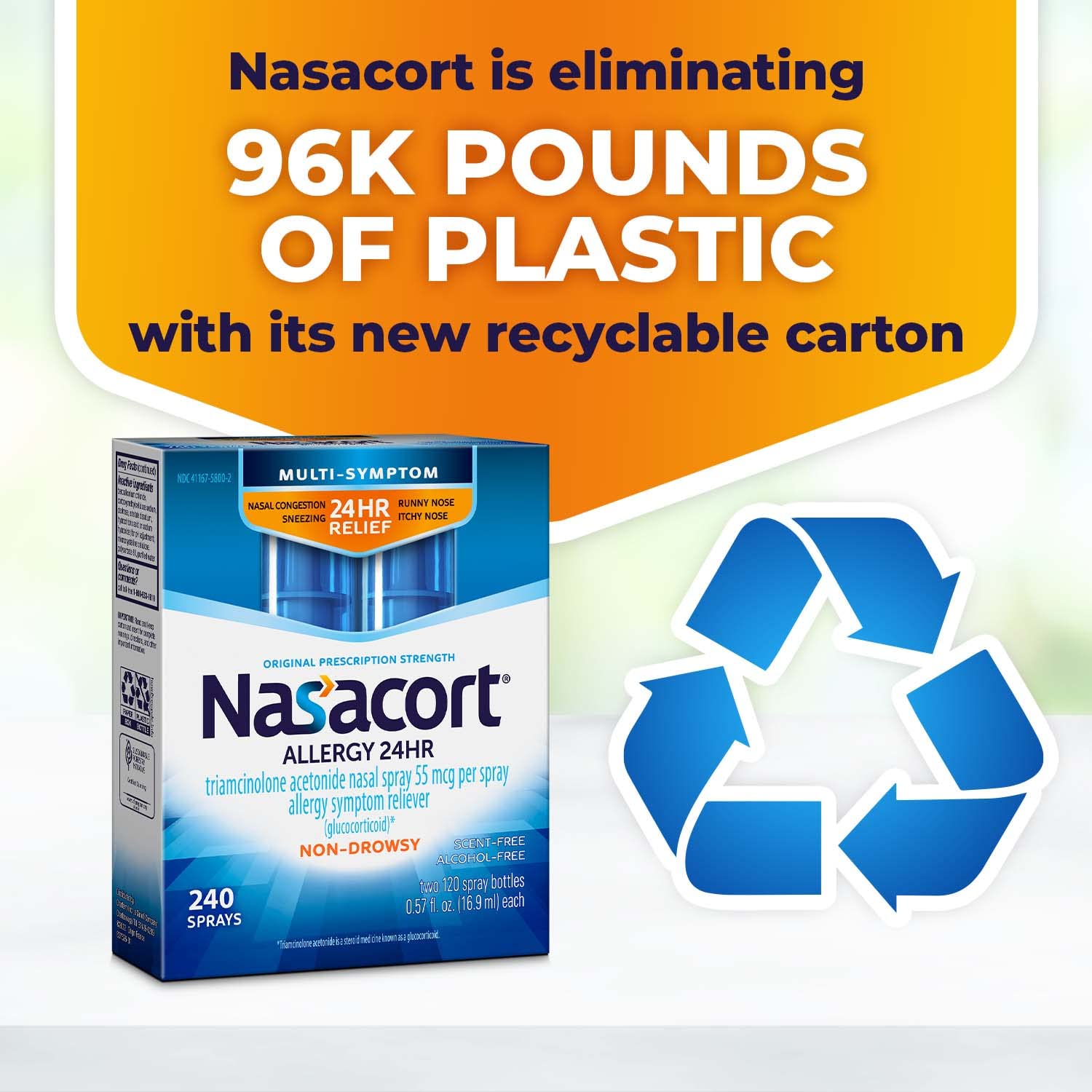 Sustainable Forestry Initiative packaging label on Nasacort