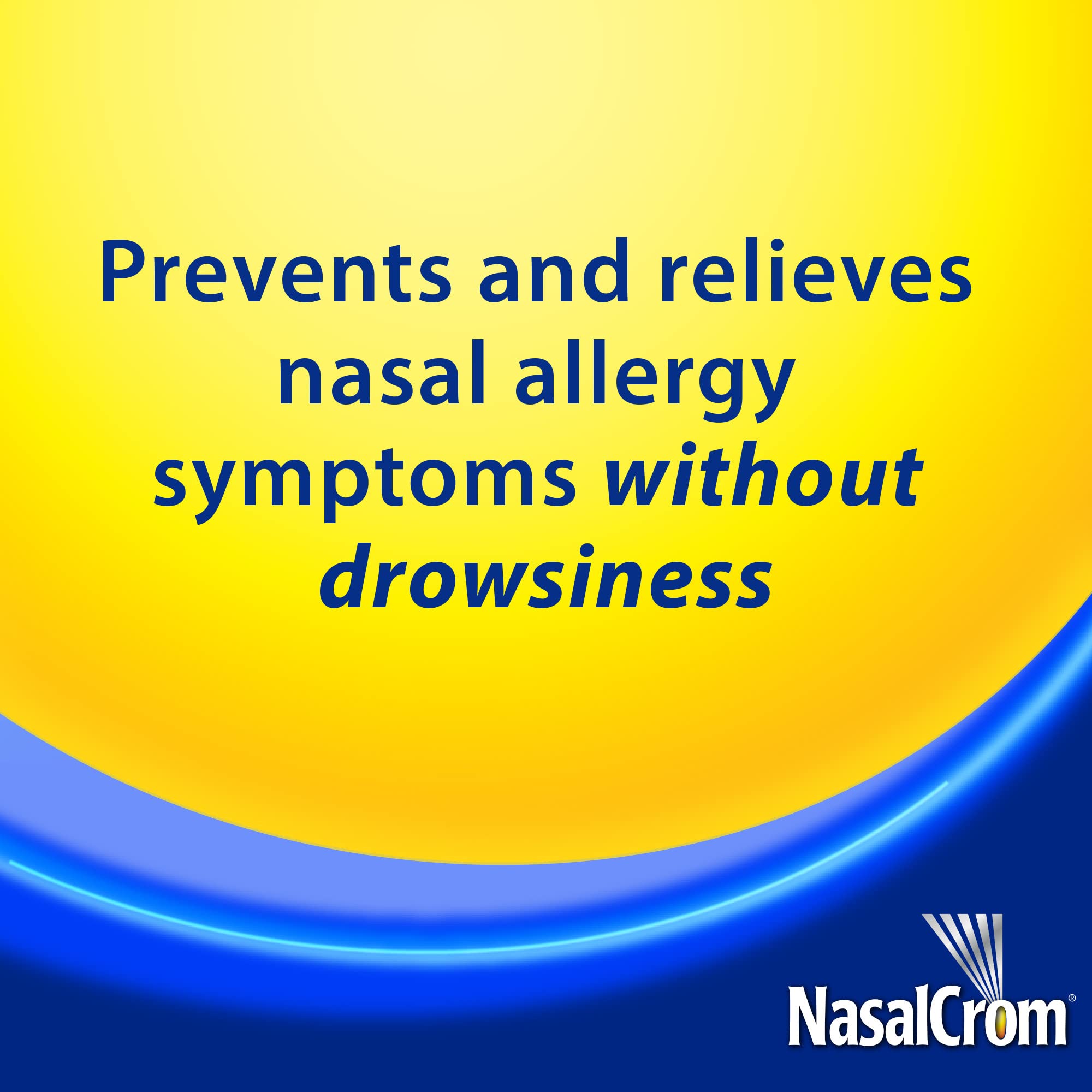 NasalCrom nasal spray dispense action demonstrates quick, targeted relief