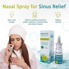 Nasitrol label close-up featuring saline solution details