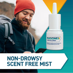 Nasonex packaging shows two-pack for multi-day use.