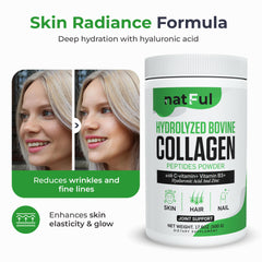 NATFUL Collagen Peptides dissolving in coffee for a smooth, neutral addition.