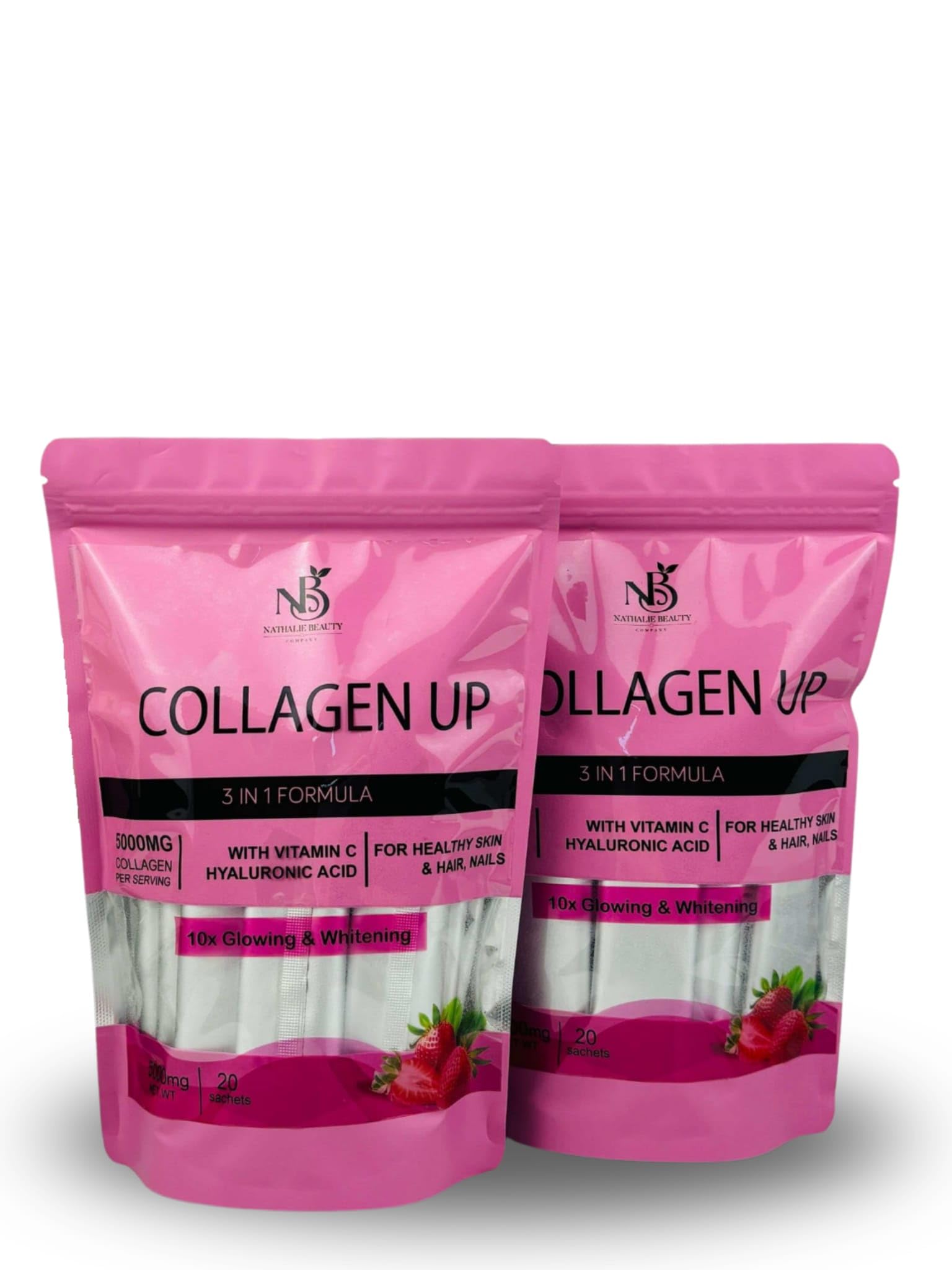 Nathalie Beauty 3 in 1 Collagen Up bottle for radiant skin and daily use