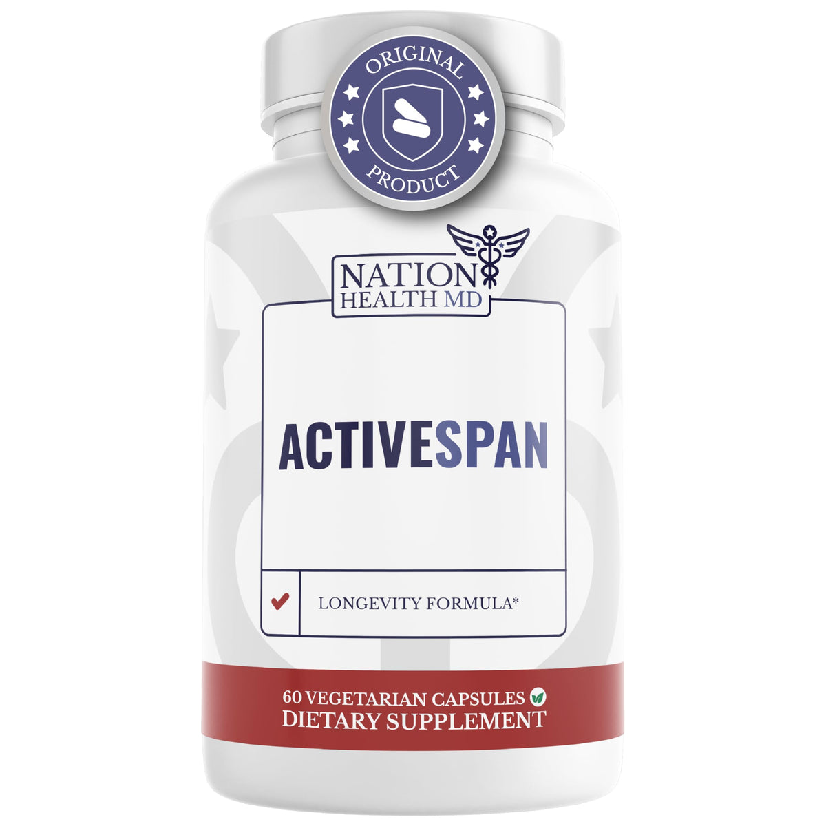 NATION HEALTH MD ActiveSpan bottle for daily vitality and longevity support.