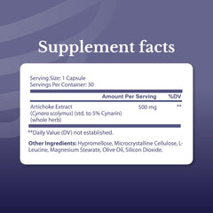 Nation Health MD Artichoke 500mg capsules close-up for daily plant-based routine.