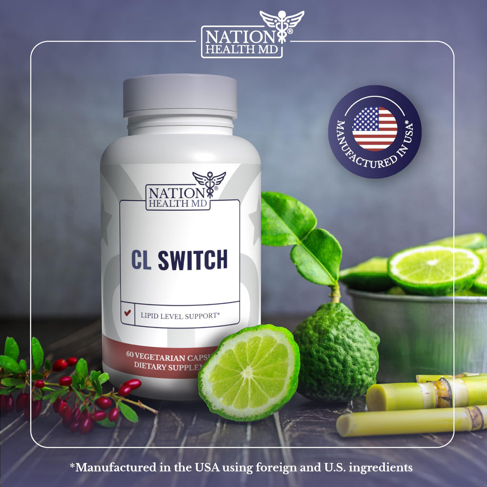 Nation Health MD CL Switch capsule closeup shows plant-based berberine ingredient.