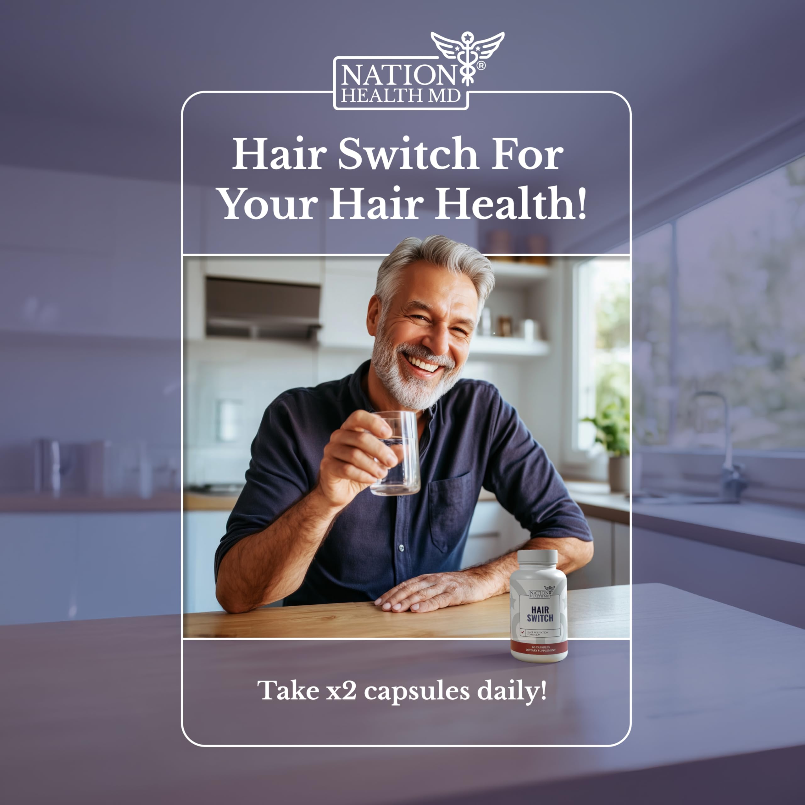 Nation Health MD Hair Switch on a morning routine setup for consistency.