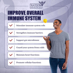 Nation Health MD Immuno MD label detail emphasizes elderberry, zinc, and vitamins.