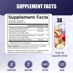 Inulin from Jerusalem artichoke and chicory root ingredients shown for prebiotic blend