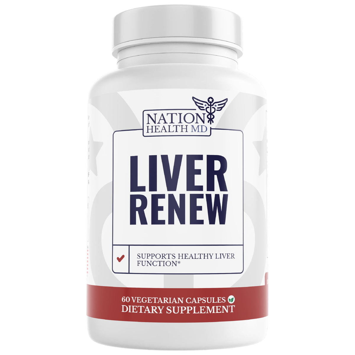 Nation Health MD Liver Renew bottle label highlights liver support for daily wellness