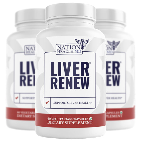 Nation Health MD Liver Renew bottle with capsules for daily liver support and digestion
