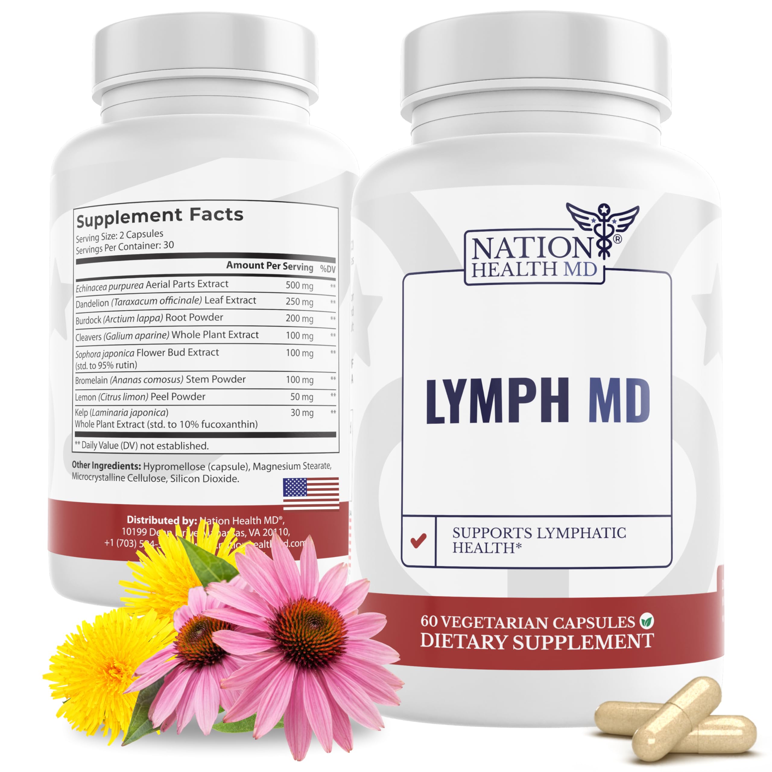Nation Health MD Lymph MD bottle front view for daily wellness support