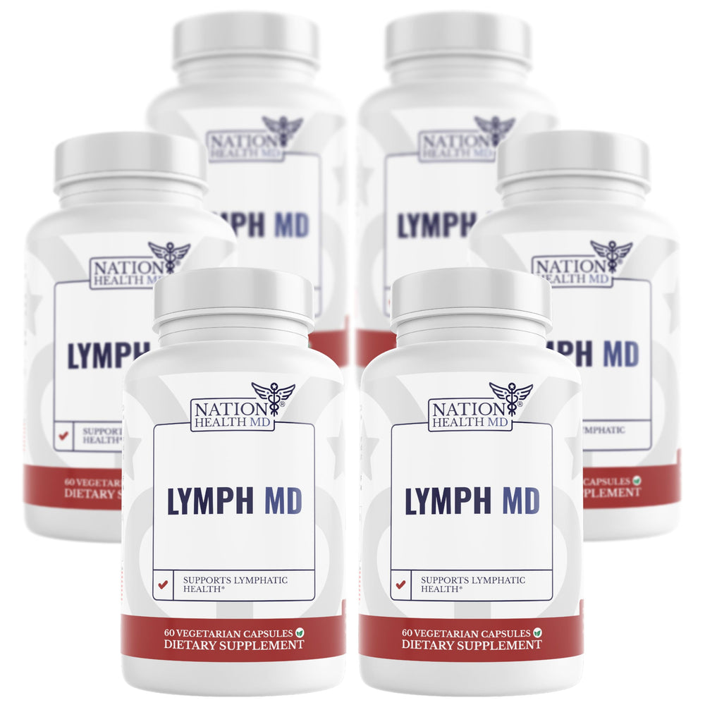 Nation Health MD Lymph MD bottle on display suggesting daily lymph support.
