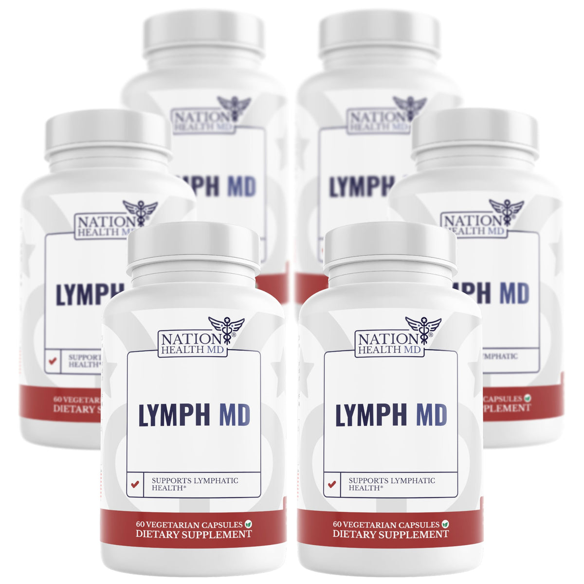 Nation Health MD Lymph MD bottle on display suggesting daily lymph support.