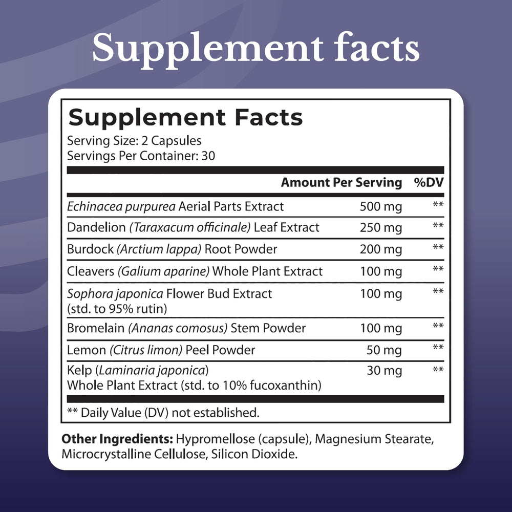 Nation Health MD Lymph MD capsules close-up for easy daily supplementation.